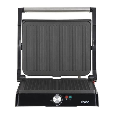 Grill de carne y panini - LIVOO - DOC223 - 2200W - 2 placas - Antiadherente - Superficie de cocción de 29 x 23 cm - Testigos luminosos