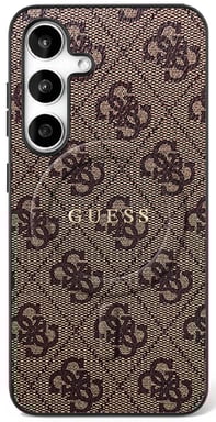 Guess 4G Ring Classic Logo Custodia MagSafe per Samsung Galaxy S25 FE br?zowy