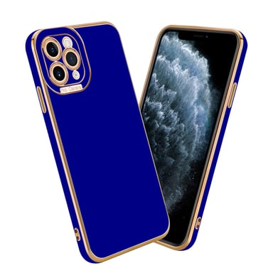 Coque pour Apple iPhone 11 PRO en Glossy Bleu - Or Rose Housse de protection Étui en silicone TPU flexible et avec protection pour appareil photo