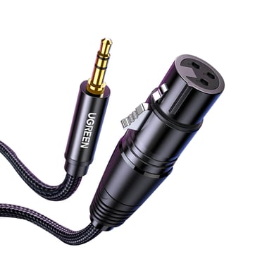 Ugreen 20763 cable de audio 1 m XLR 3,5mm Negro