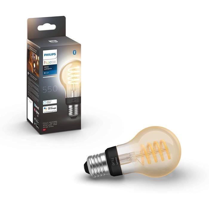 White Ambiance, ampoule LED connectée Filament E27, compatible Bluetooth, fonctionne avec Alexa, Google et Homekit - Neuf