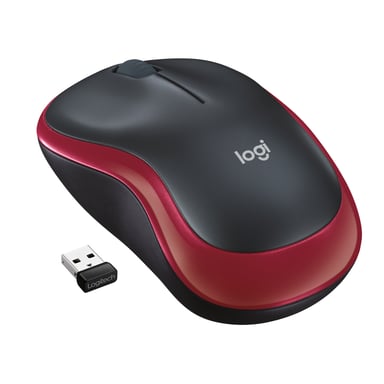 LOGITECH - Ratón óptico inalámbrico - M185 Rojo