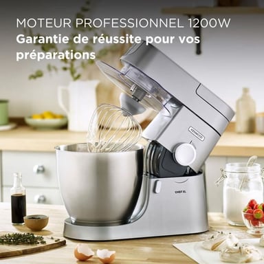 Robot da cucina Chef XL Kenwood 6,7L con frullatore e tritacarne in metallo - Colore argento