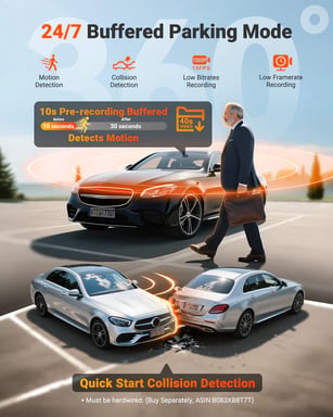Vantrue N5S Dashcam 4-Canaux 360° WiFi, STARVIS 2, Vision Nocturne IR, 2.7K+1080P*2+1440P Caméras Avant/Arrière/Intérieure, Contrôle Vocal, GPS, Mode Stationnement 24H