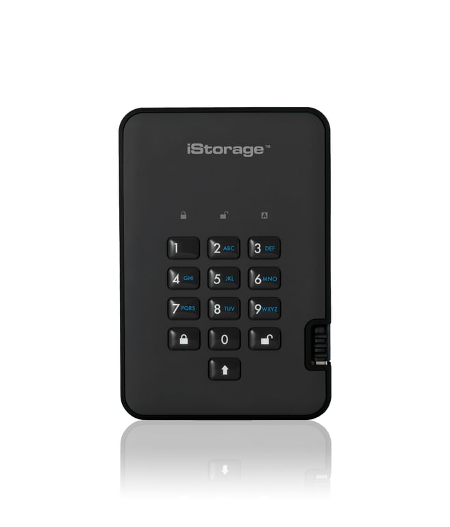 iStorage diskAshur2 256 bit 500GB USB 3.2 secure encrypted hard drive IS DA2 256 500 B Neuf