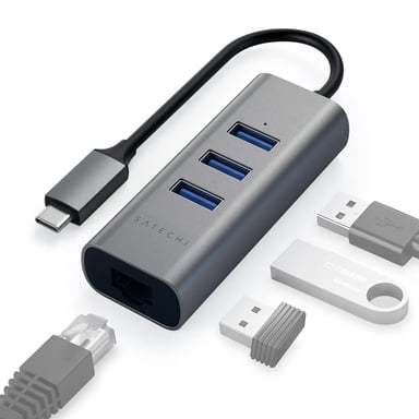 Satechi Hub USB con 3 USB 3.0 y Ethernet 1000Mbps Gris