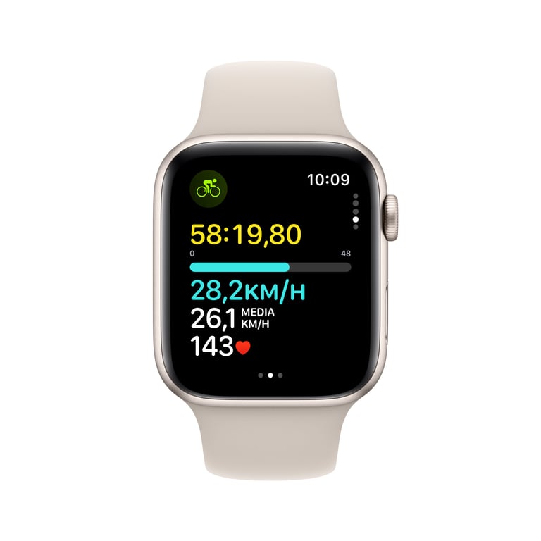 Apple Watch SE OLED 44 mm Numérique 368 x 448 pixels Écran tactile Beige Wifi GPS (satellite), M/L