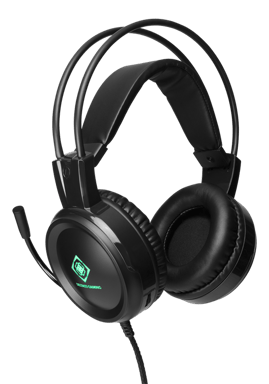 Deltaco Gaming - DH110 - Casque gaming LED, haut-parleurs stéréo 50mm, Cuir PU, PC/MAC/Console/Mobile