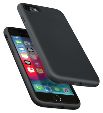 Funda antigolpes de gel de silicona suave para Apple iPhone 7/8, Negro satinado