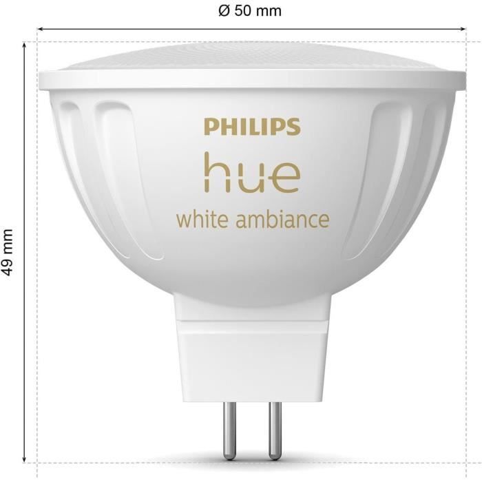 Ampoule connectée PHILIPS HUE MR16 Lumière Compatible bluetooth Fonctionne avec App et voix - vue 8