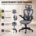 Roline Chaise de Bureau Ergonomique Grise Accoudoirs 3D Maille