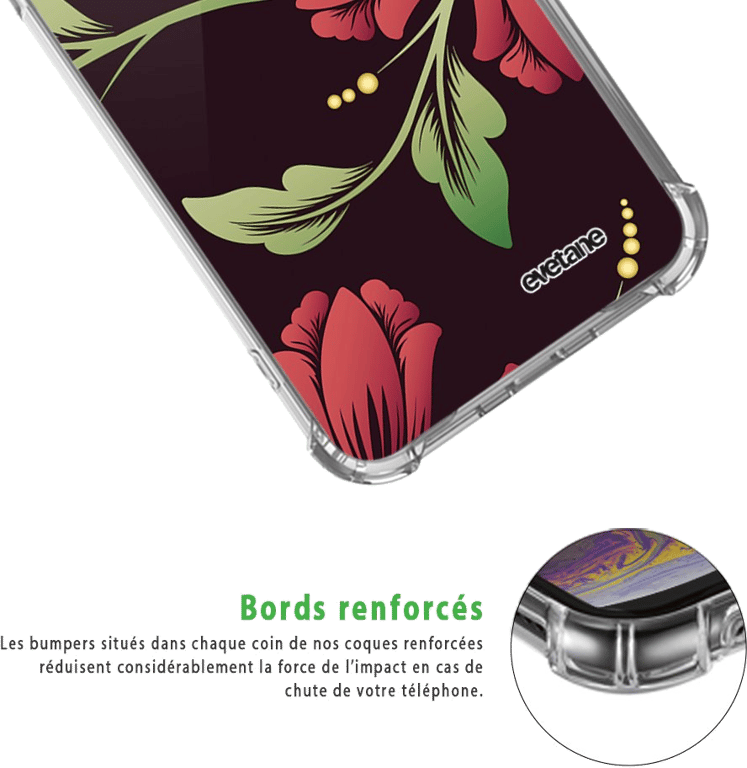 Evetane Coque compatible avec iPhone 7/8/ iPhone SE 2020 silicone coins  antichocs solide protection complète