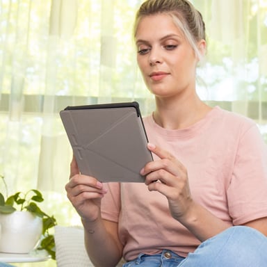 imoshion Étui de liseuse portefeuille design Pliable pour Kobo Libra Colour - Bloom Love Blush