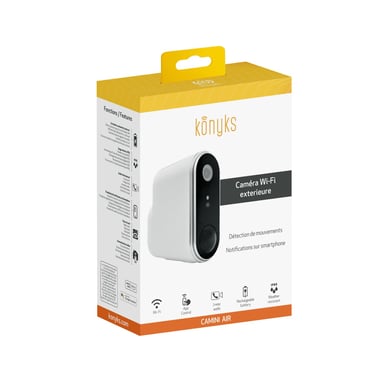Caméra Wi-Fi d'extérieur Konyks Camini Air, batterie rechargeable, 1080P Full HD
