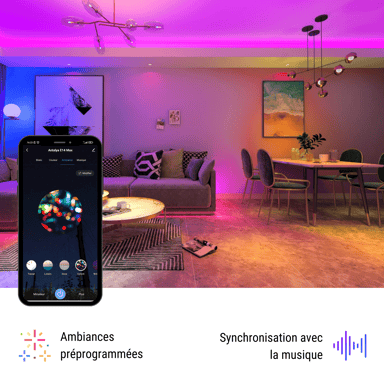 Lampadine connesse Antalya Easy E14 - Set di 2 LED Wi-Fi + Bluetooth E14 Bianco + Colori RGB