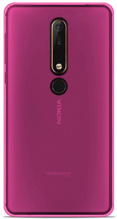 Coque silicone unie compatible Givré Rose Nokia 6 2018