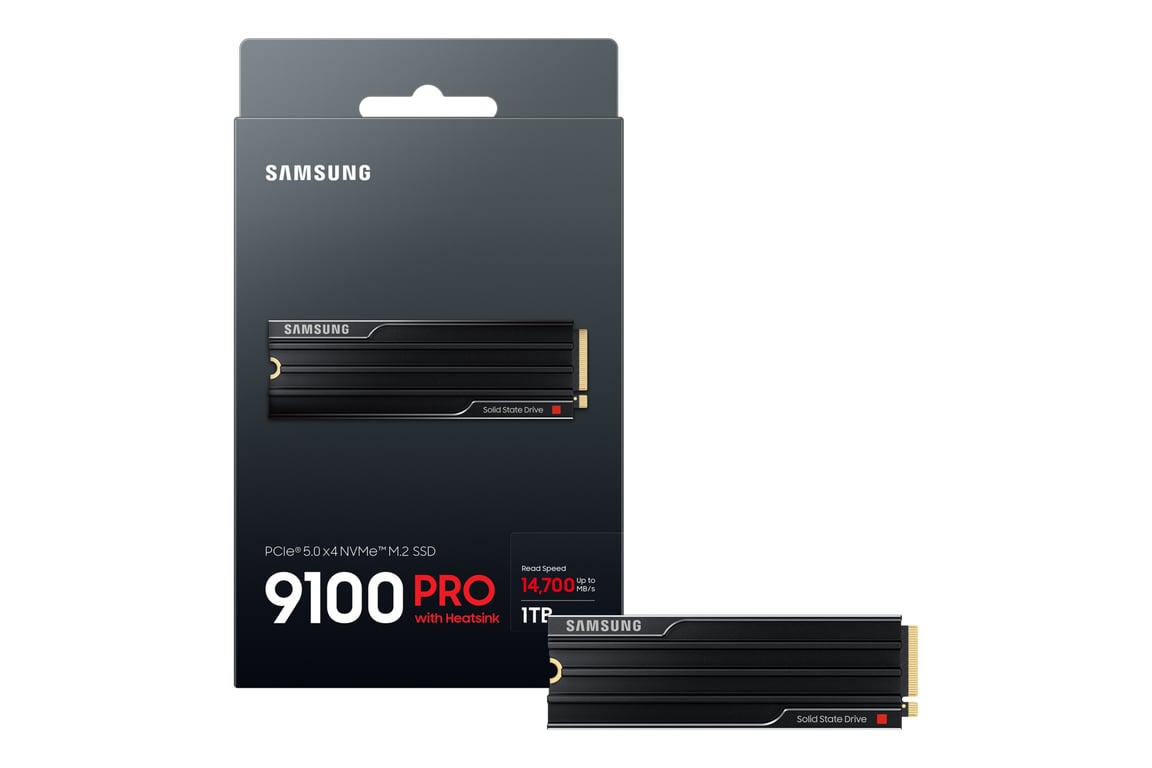 Samsung 9100 PRO Heatsink PCIe® 5.0 NVMe™ M.2 SSD - 1 TB - Neuf
