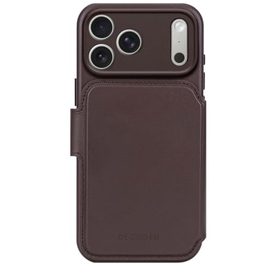 Decoded Funda Folio para iPhone 17 Pro MagSafe de cuero con funda desmontable Marrón Oscuro