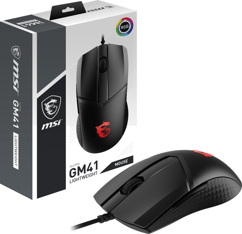 Souris filaire Gamer MSI Clutch GM41 Lightweight RGB (Noir)