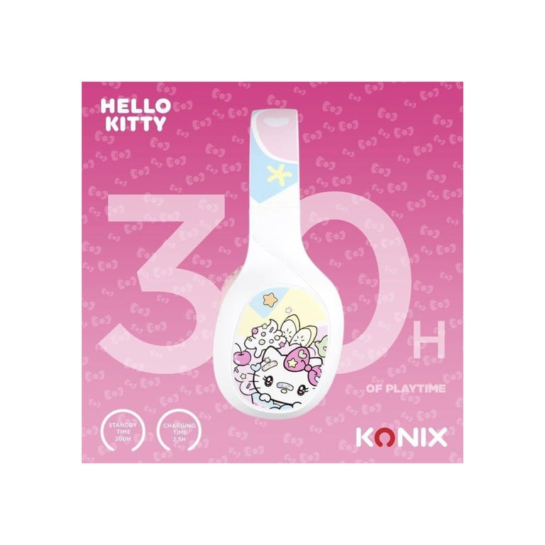 Casque Audio Sans Fil KONIX Hello Kitty – Bluetooth 5.3, Autonomie 30h - vue 2