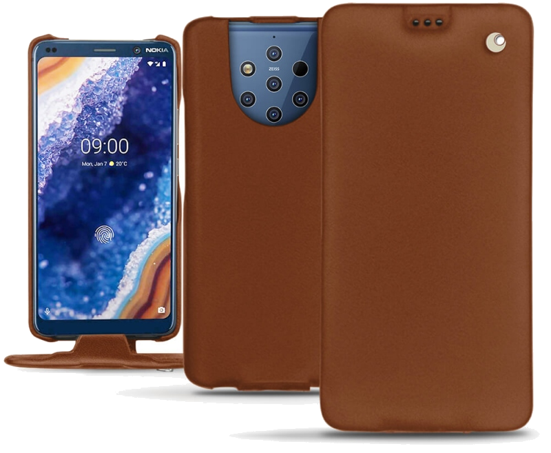 Housse cuir Nokia 9 PureView - Rabat verticalMarron