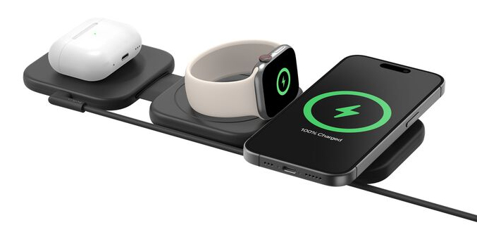 Belkin BoostCharge Pro Auriculares, Smartphone, Reloj inteligente Negro Corriente alterna, USB Cargador inalámbrico Carga rápida Interior