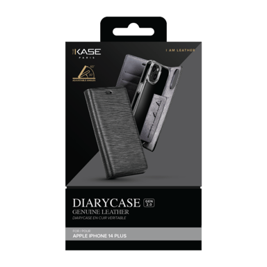 Diarycase 2.0 Guscio in vera pelle con supporto magnetico per Apple iPhone 14 Plus, nero notte