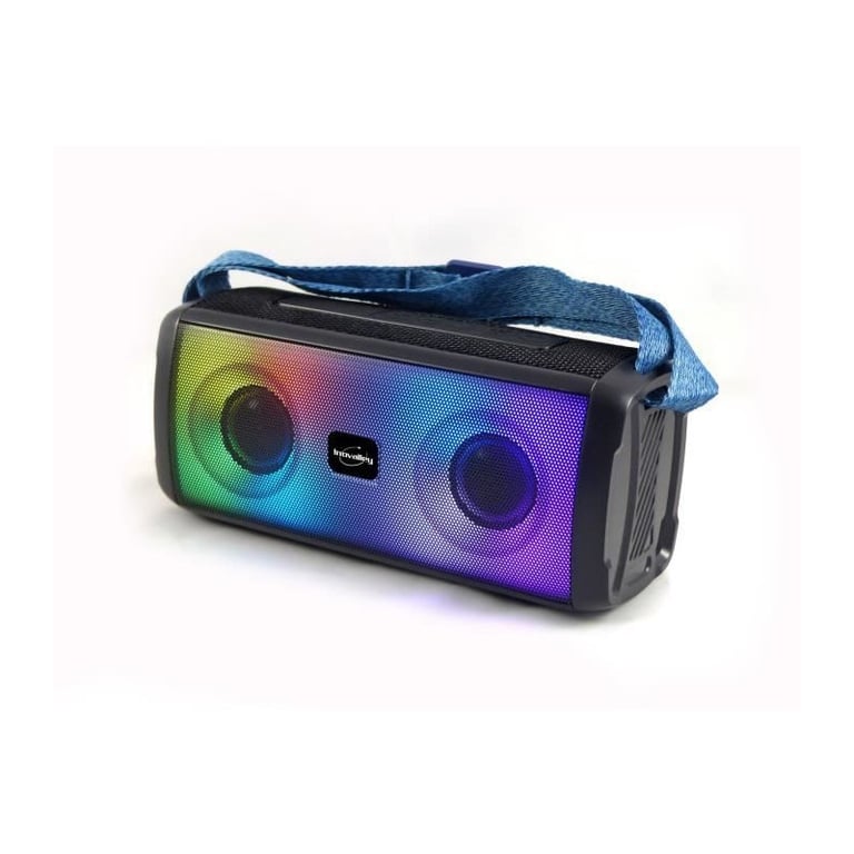 Enceinte lumineuse bluetooth INOVALLEY HP345 B LEDs Bluetooth V5.3 Micro TWS FM USB 2.0 micro SD AUX IN - vue 2