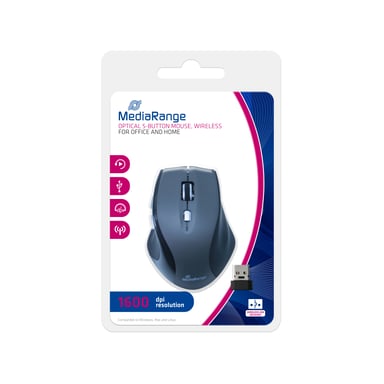 MediaRange MROS203 souris Bureau Droitier RF sans fil Optique 1600 DPI
