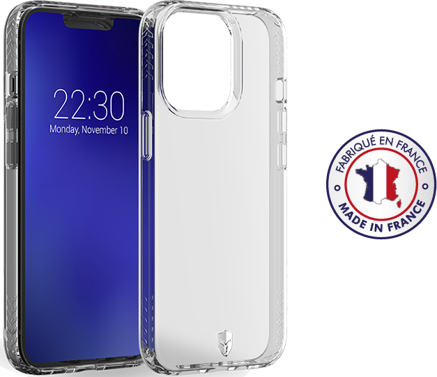 Coque Renforcée PULSE Made in France Garantie à vie Transparente pour iPhone 13 Pro Force Case