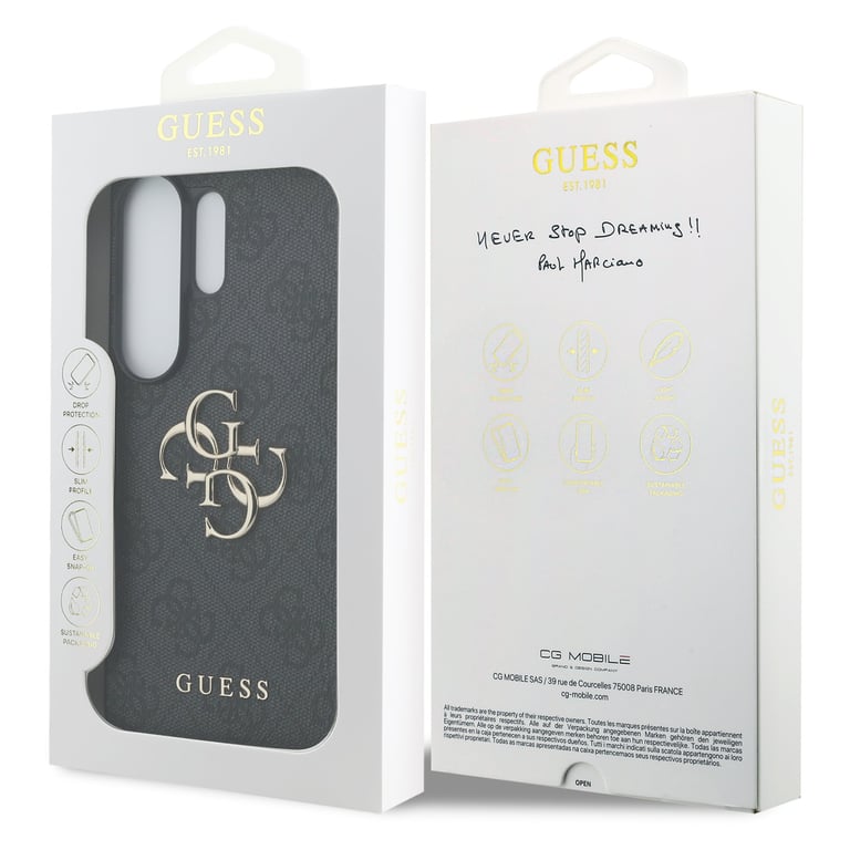 Guess Coque 4G Metal Logo Backcover pour Samsung Galaxy S26 Ultra Noir - vue 4