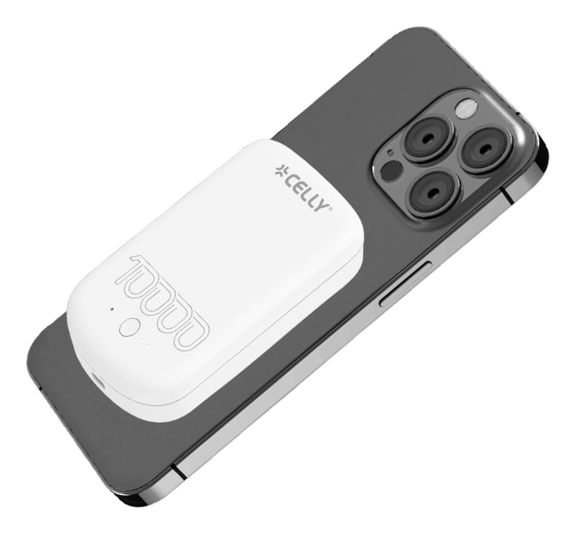 Celly Magpb10000prowh Banque D'alimentation Électrique 10000 Mah Recharge Sans Fil Blanc - vue 3