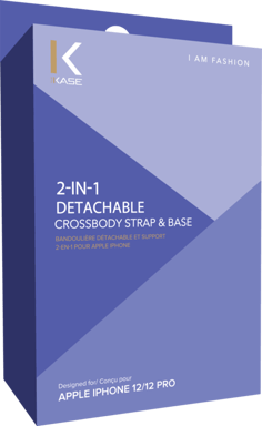 Tracolla staccabile e supporto 2 in 1 per Apple iPhone 12/12 Pro, Lilla Violet
