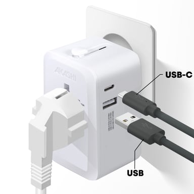 Adattatore da viaggio AKASHI ALTWP 200 WH