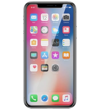 Set di 2 pellicole in vetro temperato antiurto per iPhone X / XS