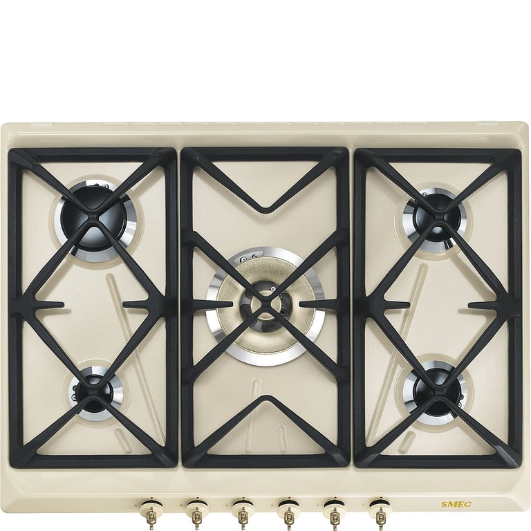 Plaque De Cuisson Gaz Smeg SRV876POGH – 5 Brûleurs Fonte 12100 W - vue 2