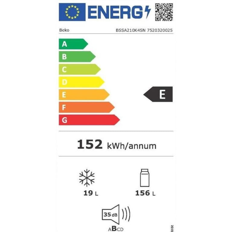 Réfrigérateur Monoporte Beko BSSA210K4SN – 175L, Intégrable, Froid Statique - vue 6