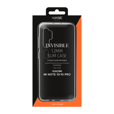 Custodia sottile e invisibile per Xiaomi Mi Note 10/10 Pro 1,2 mm, trasparente