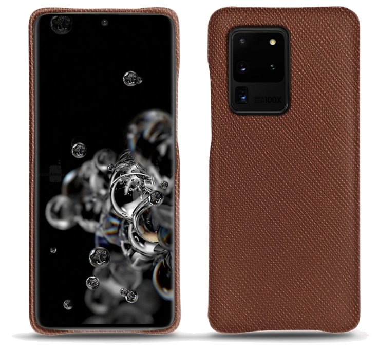 Coque cuir Samsung Galaxy S20 Ultra 5G - Coque arrièreMarron