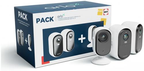 ARLO Modèle du produit : Pack Sécurité Essential : 2 Caméras Extérieures 2K + 1 Caméra Intérieure 2K