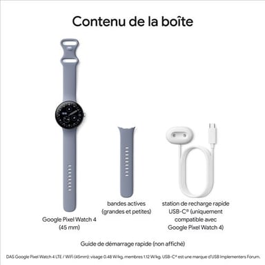 Pixel Watch 4 (GPS), Boitier de 45 mm, Nero vulcanico