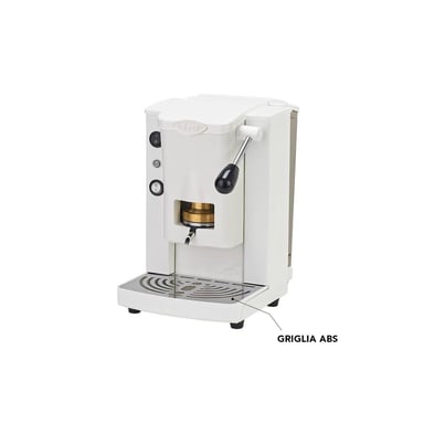 Faber Piccola Slot Basic - Machine à café avec presse à dosettes en laiton - Cadre en métal blanc et façade en polycarbonate blanc