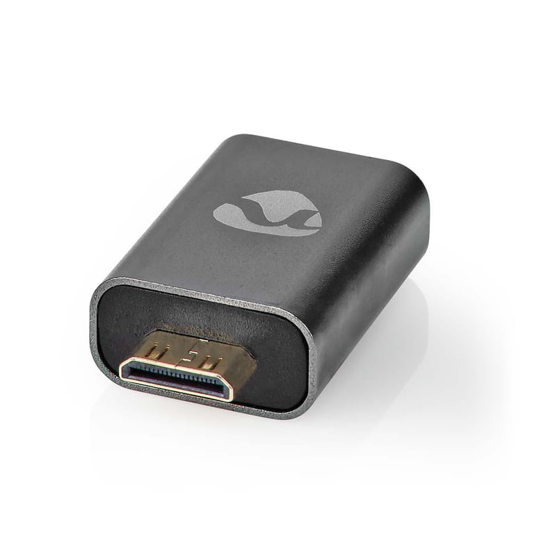 Nedis Adaptateur Hdmi Mini Connecteur Vers Hdmi Forme Droit En Aluminium Gris