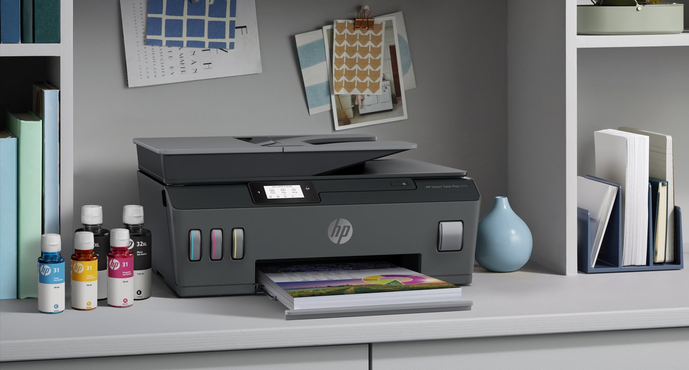 HP Smart Tank Plus 570 Sans fil All-in-One Couleur Imprimante, Copieur, Scanner - Neuf