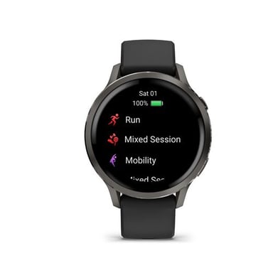 Venu 4 - Smartwatch da 41 mm, GPS integrato in acciaio e silicone - Nero