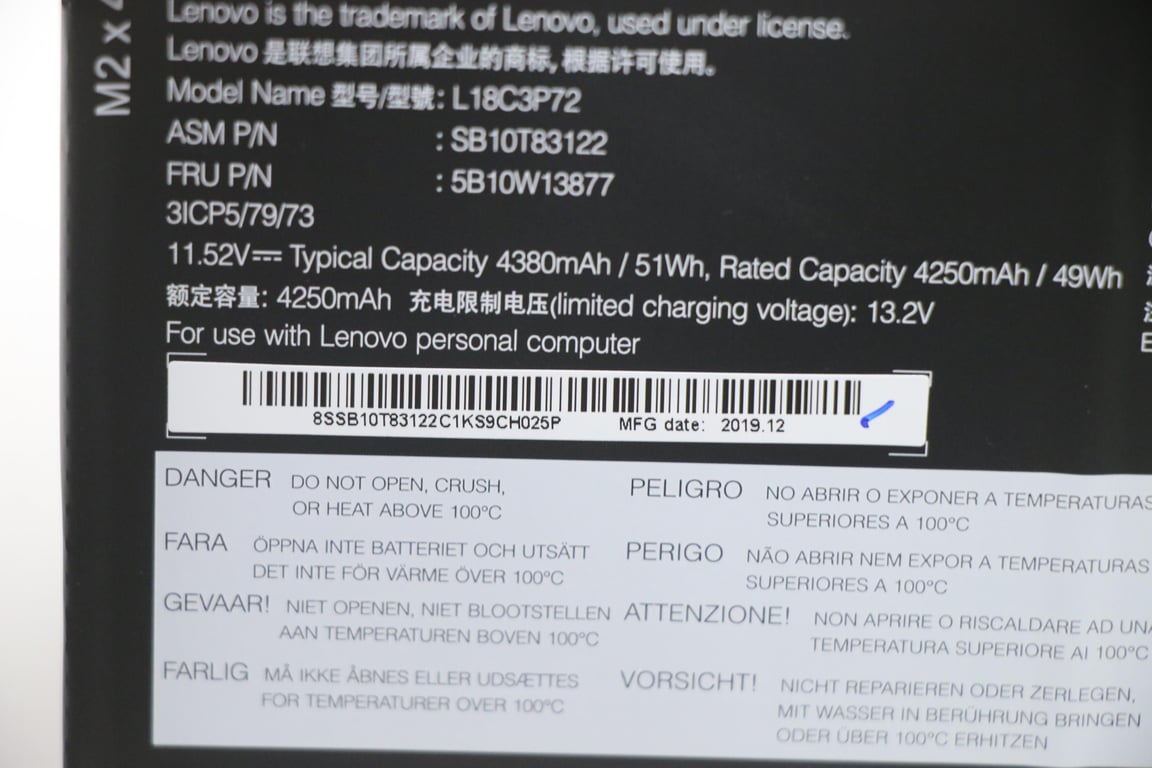 Lenovo 5B10W13877 composant de laptop supplémentaire Batterie Neuf - vue 2