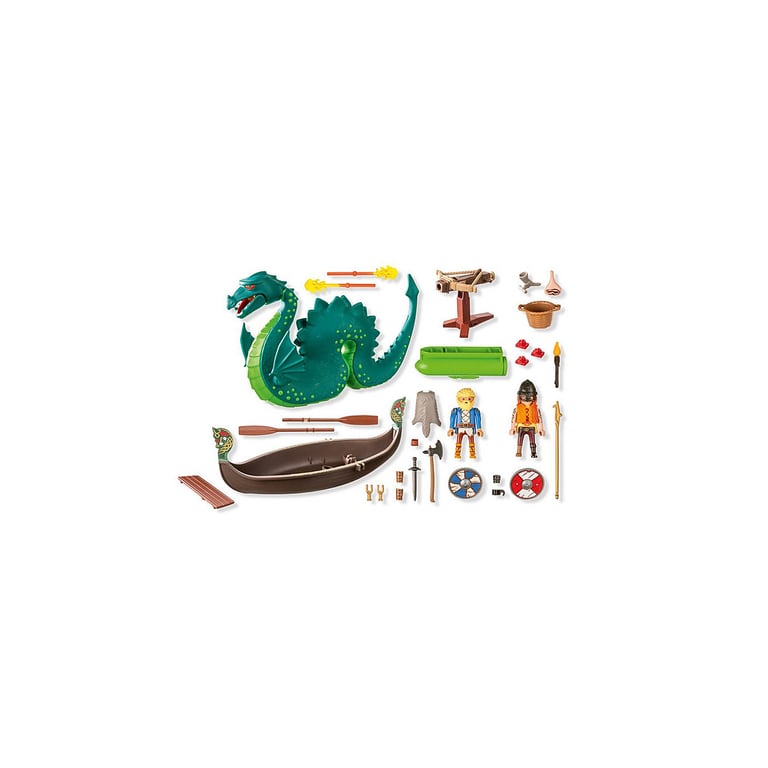 PLAYMOBIL | Viking avec Monstre Marin | Jouet éducatif dès | Coffret de Jeu imaginatif | Figurine Dragon & Drakkar | Stimule la créativité | 71830 - vue 8