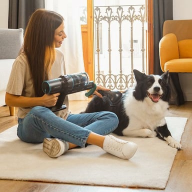 Cecotec Rockstar 3500 Storm Flex Animal Conga Aspiradora escoba 2 en 1 Batería Secar Sin bolsa 500 W Negro, Azul 2,5 Ah