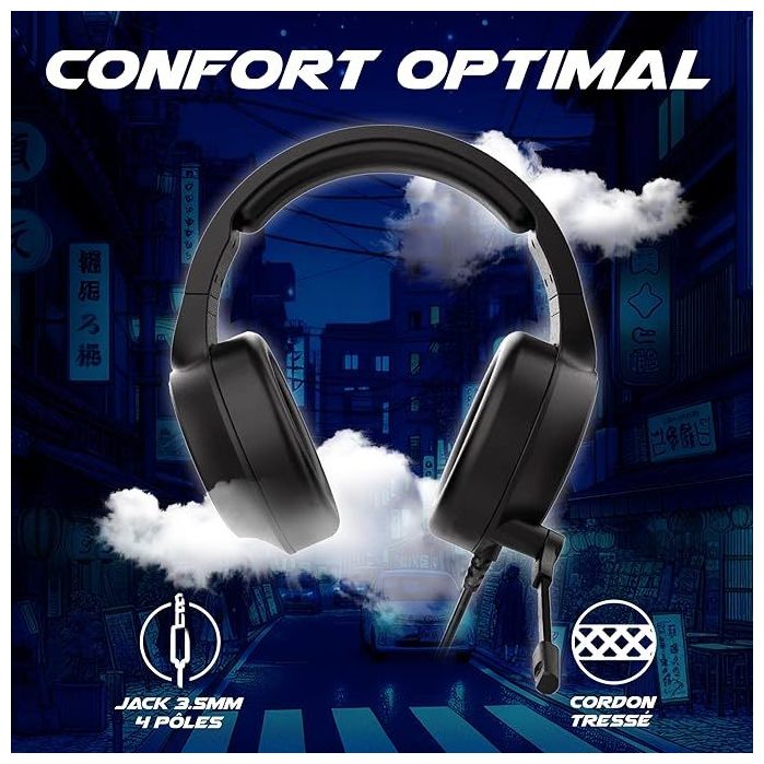 AKUMA Casque Gaming Filaire SEINEN H02 Audio Stéréo Ultra Léger Basses Profondes Jack 3.5mm pour PC PS5 PS4 Xbox One Mac Nintendo Switch Smartphone Neuf - vue 3