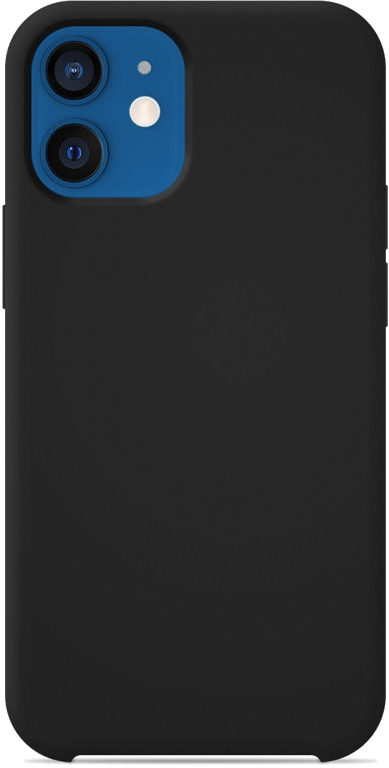 Coque silicone unie compatible Soft Touch Noir Apple iPhone 12